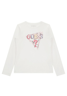 Лонгслив детский для девочек Guess J4YI05K6YW4 белый 8