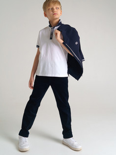 Брюки текстильные для мальчика PlayToday, тёмно-синий, 164