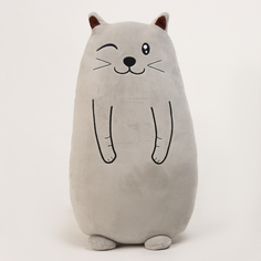Мягкая игрушка Кот серый 50 см No Brand
