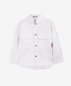 Рубашка из твила белая для мальчика Gulliver (104)