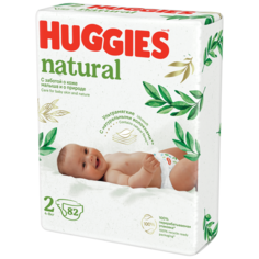 Подгузники Huggies Natural для новорожденных 4-8 кг, 2 размер, 82 шт