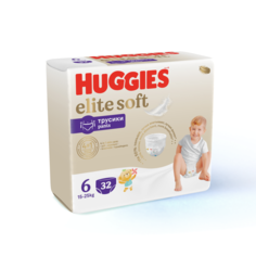 Подгузники-трусики Huggies Elite Soft 15-25 кг, 6 размер, 32 шт