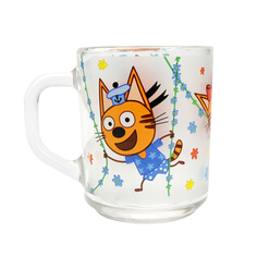 Кружка ND Play Три кота, Цветы, 230 мл, стекло