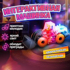 Машинка 1toy Движок Спецтехника с прозрачным с механизмом, желтый, Т23918-1