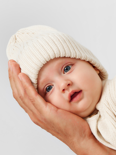 Шапка детская Happy Baby 88522 цв. белый; бежевый р. onesize