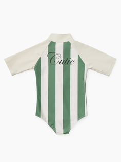 Купальник слитный детский Happy Baby 50657, green-stripe, 116