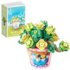 Конструктор Цветы в горшке: Прекрасная роза Bonsai 175 деталей Mange