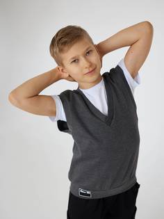 Жилет детский Batik 048 ш24, серый меланж, 158 Батик