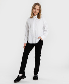 Брюки классические с застроченными стрелками черные Button Blue (170)