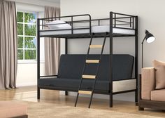Двухъярусная кровать-диван 4 сезона 126x190 Дакар 2 Черный