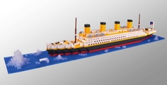Конструктор 3Д из миниблоков RTOY Титаник с айсбергом, 1860 дет WL66503