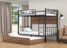 Двухъярусная кровать 4 сезона Валенсия 120 выкатная с полкой черный