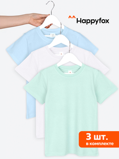 Футболка детская Happy Fox HF5501N3, белый голубой ментоловый, 140 Happyfox