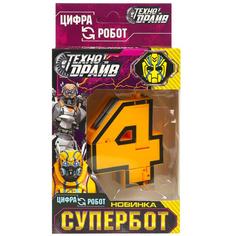 Робот ТехноДрайв трансформирующийся в цифру 4, коробка 10,5x19x6 см