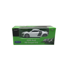 Машинка Welly 2009 Audi R8 Coupe V10 белый набор 22B 52020-36WD 22B