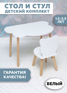 Комплект детской мебели RuLes, столик облачко, стульчик мишка