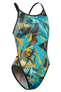 Купальник слитный детский Mad Wave Daria junior PBT H2, бирюзовый, 146
