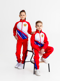 Костюм спортивный детский Sport&K свободная, красный/белый/синий, 116