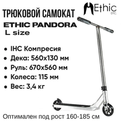 Трюковой самокат Ethic Pandora серый L (Ethic)