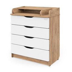 Комод раскладной PITUSO Wood/ 804 ПВХ дуб канзас, 4 ящика