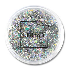 Блестки для тела волос и лица Lukky серебряные