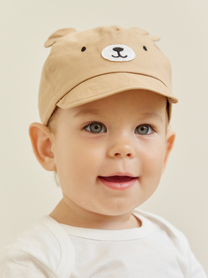 Кепка детская Happy Baby кепка для малышей бейсболка с ушками кепка-мишка бежевая