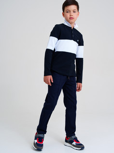 Поло детское PlayToday 22417065, белый, темно-синий, 158