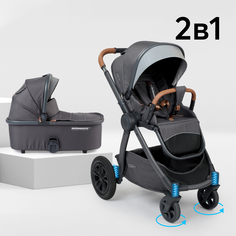 Коляска трансформер 2 в 1 MOMMER PRO (dark grey) Happy Baby