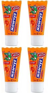 Невская косметика Зубная паста Новый Жемчуг, Детская, Апельсин, 50 мл, 4 шт