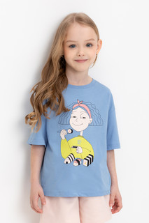 Футболка детская CROCKID М 2825-5 К 302351, небесный, 128