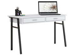Стол письменный Polini kids Aviv 1450, с двумя ящиками и металлическими опорами, белый