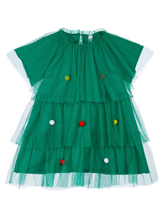 Платье трикотажное для девочек PlayToday, зеленый, 98