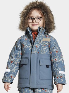 Куртка детская Didriksons POLARBJORNEN, снегири на голубом, 104