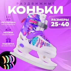 Раздвижные коньки Sport Collection Lovely violet с мехом S (29-32)