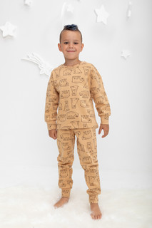 Пижама детская CROCKID М 2836-3, коричневый, 122, 1 шт.