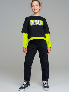 Джинсы детские PlayToday 32421353, черный, 140