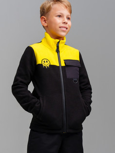 Куртка детская PlayToday 32411425, черный, жёлтый, 158