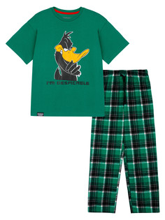 Пижама детская PlayToday 42431003, зеленый, черный, 164