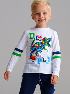 Лонгслив детский PlayToday 32412021, белый, 122