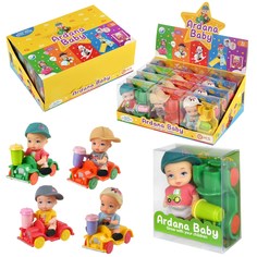 Пупс-куколка Junfa toys Baby Ardana Пупсик на машинке с поильником 4 вида, 1 шт