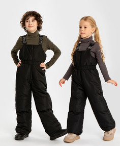 Полукомбинезон зимний непромокаемый черный Button Blue, 122, 224BBBMC6703