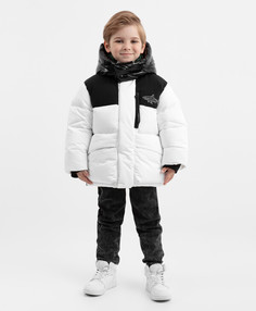 Куртка зимняя на искусственном пуху и флисовой подкладке белая Gulliver, 116, 22404BMC4106