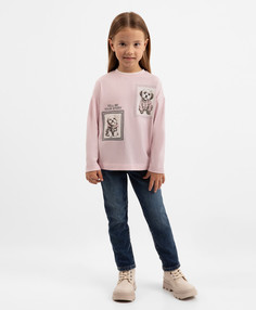 Джинсы Slim утеплённые синие для девочки Gulliver, 104, 22402GMC6402