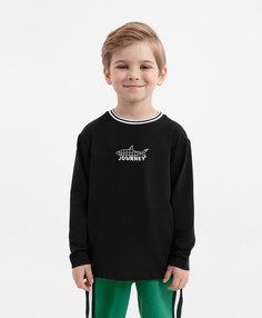 Лонгслив трикотажный чёрный для мальчика Gulliver, 98, 22404BMC1203