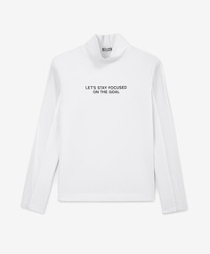 Водолазка трикотажная с отделкой на рукавах белая для девочки Gulliver, 152, 22409GJC1802