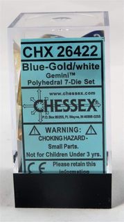 Набор кубиков Chessex 7-dice set Gemini Blue-Green-Gold Polyhedral