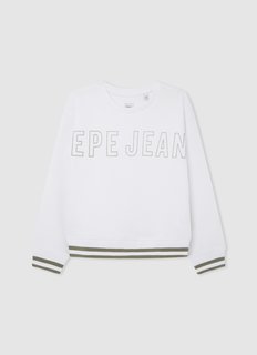 Толстовка Pepe Jeans для девочек, размер 8, белая, PG581331*800*8