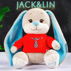 Мягкая игрушка Maxitoys JACK&LIN плюшевая зайка голубая X-JL-03202307-20