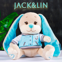 Мягкая игрушка Maxitoys JACK&LIN плюшевая зайка голубая X-JL-03202305-20