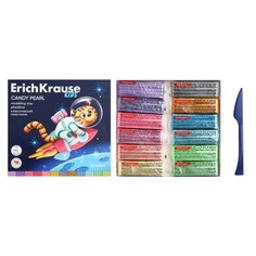 Пластилин 12 цветов 216г ErichKrause Kids Space Animals Candy Pearl, перламутровый